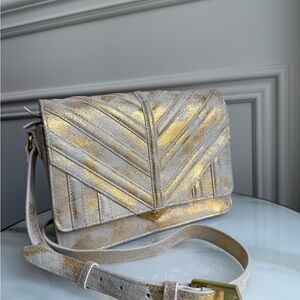 AIMEE KESTENBERG Gold and Cream Women's Bag